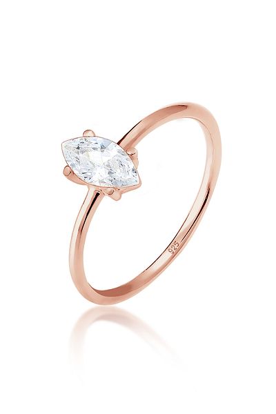 ELLI Zirkonium Minimal 925 Sterling Silber Ring Marquise