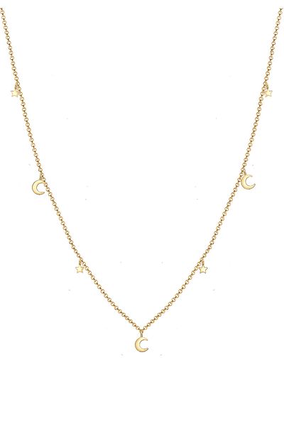 ELLI Necklace Crescent Star Astro Trend 925 Sterling Silver