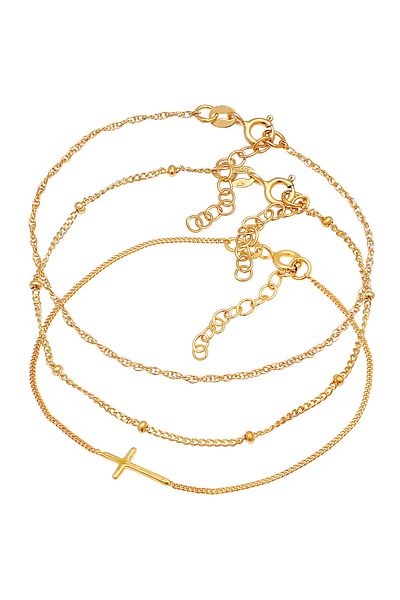 ELLI Bracelet Ladies Twisted Ball Cross Design Set Of 3 In 925 Sterling Silver