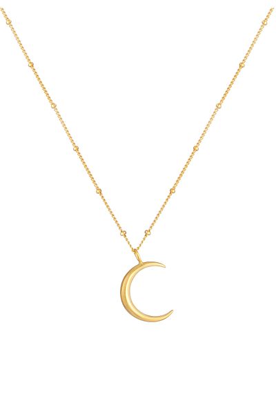 ELLI Necklace Women's Half Moon Sickle Astro Ball Chain In 925 Sterling Silver