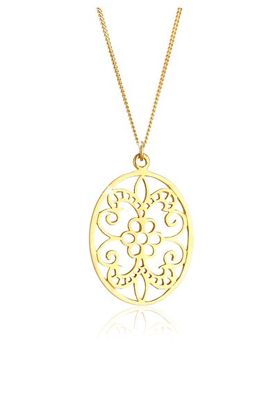ELLI Necklace Women's Pendant Floral Ornament In 925 Sterling Silver