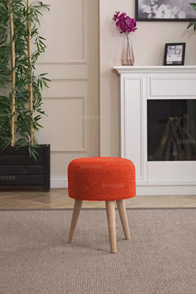 LOVİSSE HOME Turuncu Life Puf Pofuduk, Handmade Teddy Gürgen, Ayak Uzatma Puf...