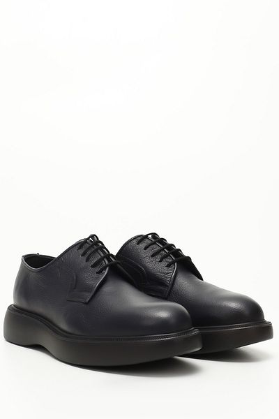 GÖNDERİ(R) Men's Navy Blue Floater Laced Genuine Leather Classic Shoes