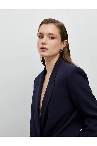 Koton Oversize Blazer Jacket Double Breasted with Flap Pockets