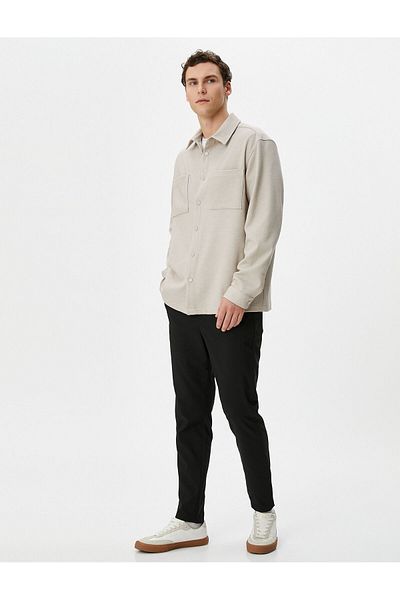 Koton Ecru Men's Shirt 4WAM60230HW