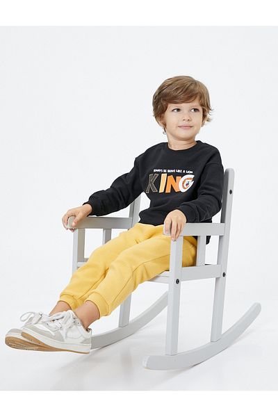 Koton Basic Jogger Sweatpants Tie Waist Textured Cotton