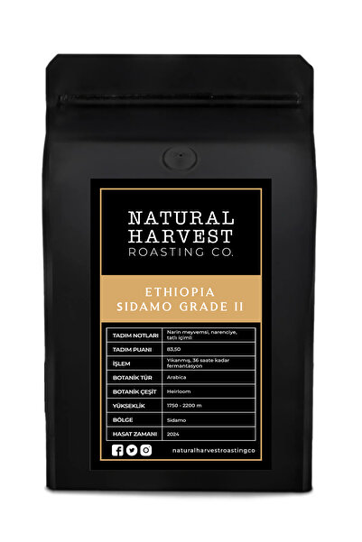 Ethiopia ( Etiyopya ) Sidamo Espresso Çekirdek Kahve 250 Gr