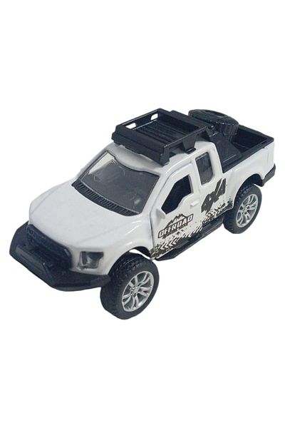 blueb Pull and Drop Metal Off-Road Vehicle 13 cm - White