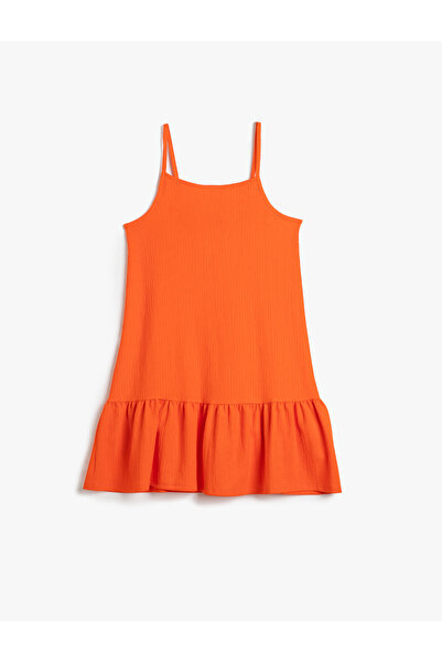 Koton Φόρεμα λουράκι Frilly Midi Μήκος Χαλαρό Μοτίβο