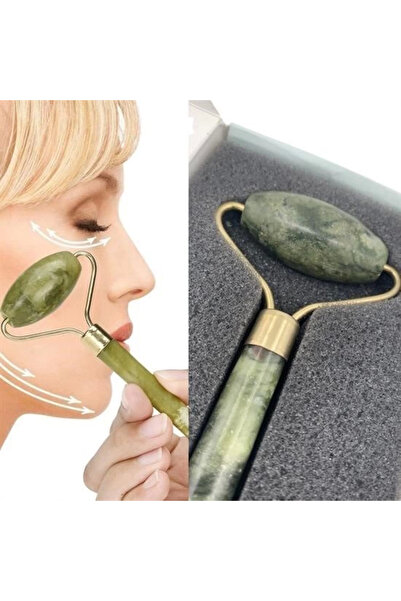Epilons Unbreakable Double Sided 2-Piece Skin Facial Massager Jade Roller Jade Stone in a Special Sponge Box
