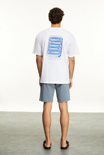 Mudo تي شيرت مطبوع بياقة دائرية وأكمام قصيرة