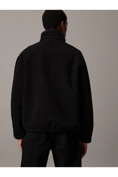 Calvin Klein Erkek Geniş Kesim Dik Yakalı Fermuar Kapamalı Cepli Siyah Ceket J30J326679-BEH