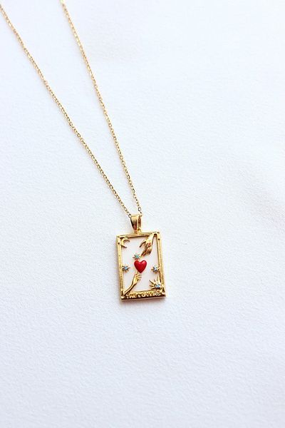 Happy Vibes Love Catching Icon of Love Stainless Steel Necklace with Tarot Heart