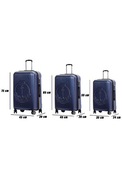 Biggdesign Ocean Navy Blue 3-teiliges Kofferset