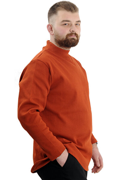 ModeXL Long Sleeve Half Fisherman Mode XL Plus Size Sweater - Cinnamon 22558