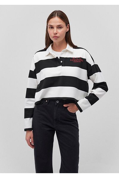 Mavi Boxy Cut Gestreiftes Polo-T-Shirt - 1613019 -85617