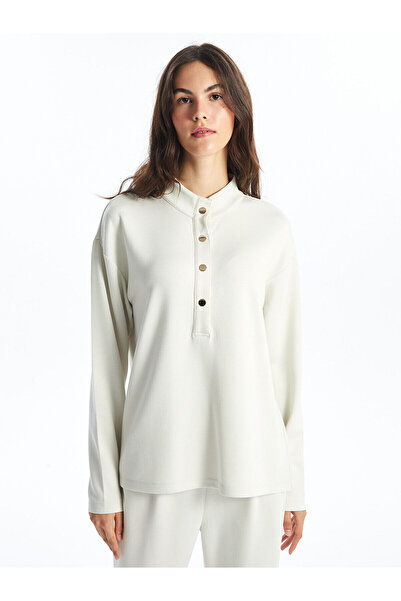 LC Waikiki Μπεζ ψηλός λαιμός Γυναικείο Φούτερ