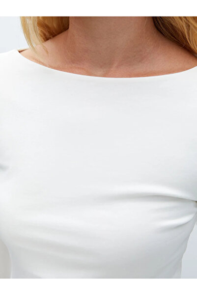 LC Waikiki LCW Vision Siyah Kayık Yaka Kadın Body