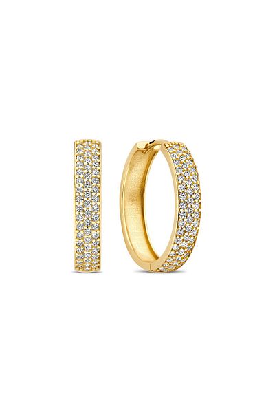 Beloro Jewels Monte Napoleone Stella Creolen 9 Karat Gold mit Zirkonia BO360087