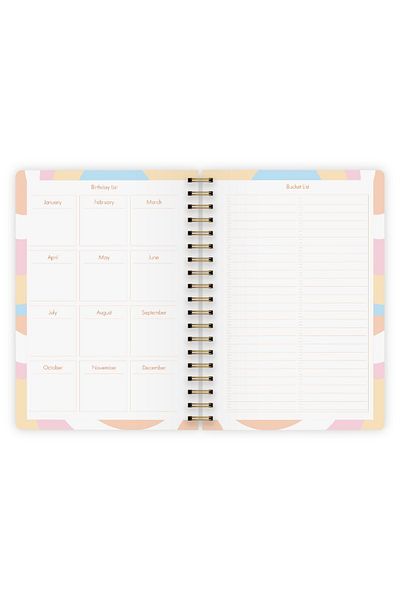 Le Color 17X24 cm Botanical Timeless Planner Spiraled Agenda Notebook