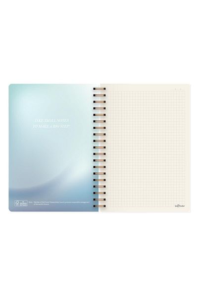 Le Color Marble Spiral Notebook Checked Inspiration 17X24 cm