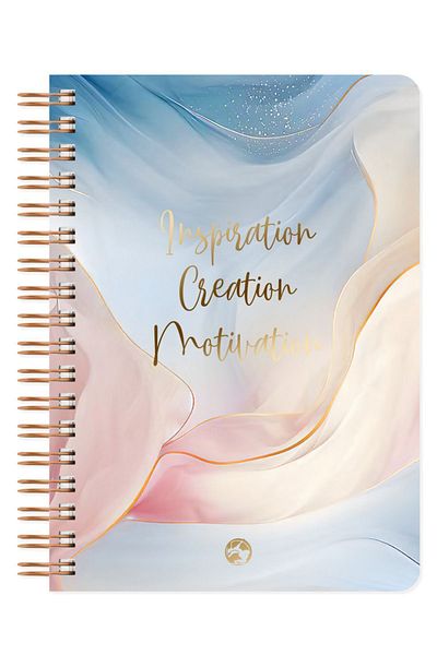 Le Color Marble Spiral Notebook Checked Inspiration 17X24 cm