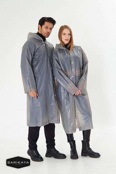 Sarıkaya Women's Men's Raincoat Hooded Snap Water Windproof