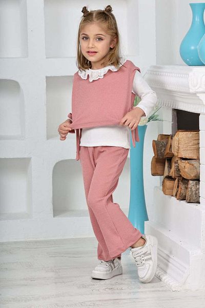 relax kids Lace Collar - Girl's Triple Suit Set