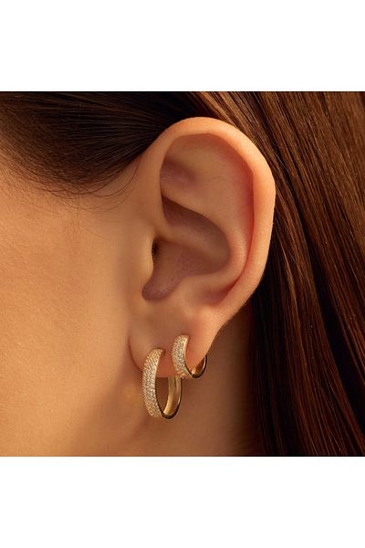 Beloro Jewels Monte Napoleone Stella Creolen 9 Karat Gold mit Zirkonia BO360087