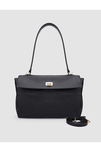 Cabani 100% Genuine Leather Black Women's Shoulder Bag