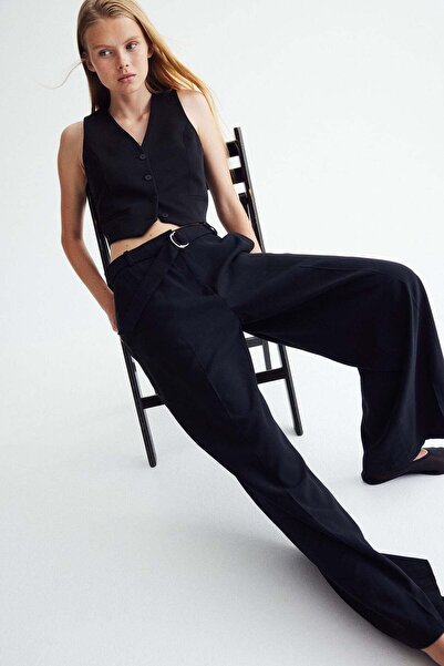 H&M Wide belted trousers