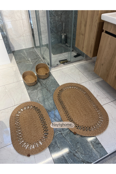 naylişhome 50x80cm ,40x60cm , 2 oval sepetli banyo takımı. hediyelik, çeyizli...