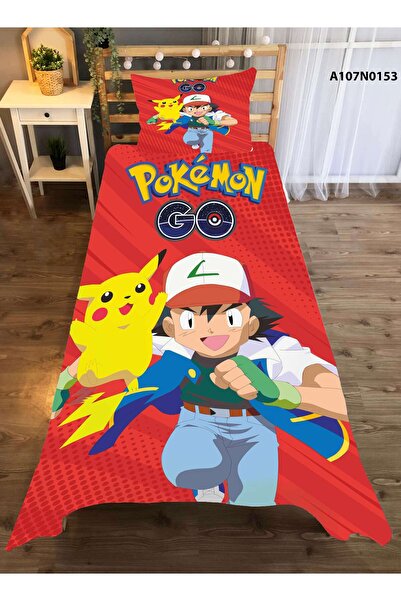 A2ZTR Pokemon Pikaçu Desenli Çocuk Ve Bebek Odası (PERDE,YATAK ÖRTÜSÜ,DUVAR SAATİ,YASTIK VE KIRLEN KILIFI)