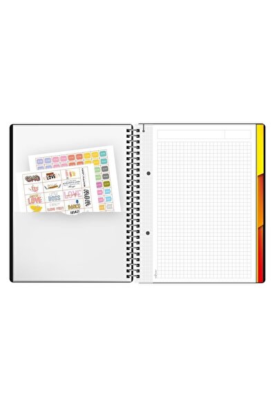 Le Color Elegance Sp A5 Kareli Defter Siyah