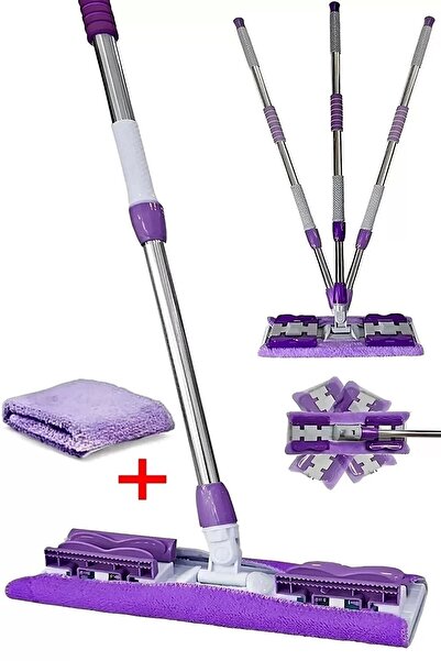 Mallame Teleskopik Mikrofiber Mop Paspas Yedek Bezli Fayans Parke Temizleyici...