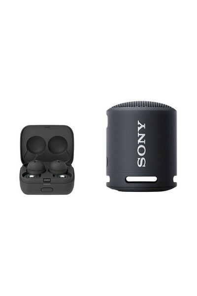 Sony XB13 Speaker with LinkBuds Earbuds Black | Extra Bass Sound | Waterproof | Black