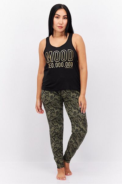 Bcbgeneration Women 2 Pieces Brand Logo Top And Snake Leggings, Black