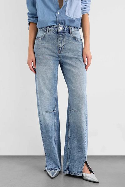 Hiccup Pantaloni de jeans cu croială dreaptă, cu detaliu de tăiere în talie normală
