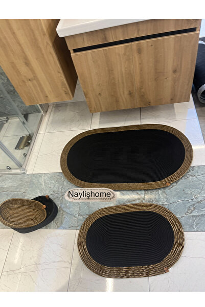 naylişhome طقم حمام 50x80 سم، 40x60 سم، 2 سلة بيضاوية. هدية، مهر، بوهيمي، ديكور