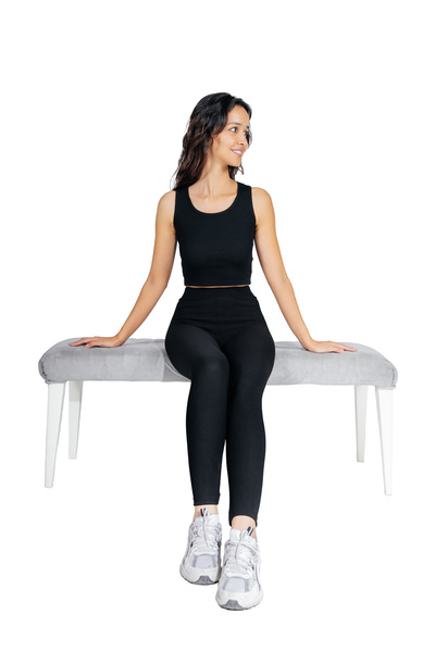 M MOONCOVER Crop din Lycra cu bretele Mooncover pentru femei – Negru