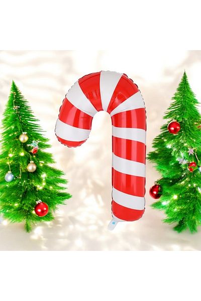 Partifabrik Red Walking Stick Candy Foil Balloon Large Size