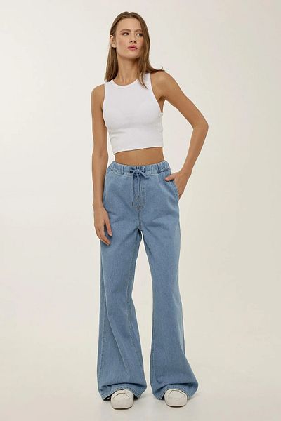 Hiccup Pantaloni din denim cu talie înaltă și cu șireturi