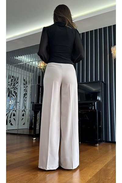 Atelier Derin Stone High Waist Wide Cut Trousers