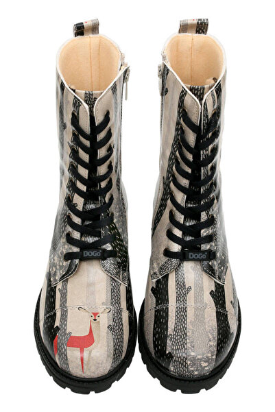 Dogo Women's Vegan Leather Black Zippered Long Boots - You Are The Color Of My Life Design