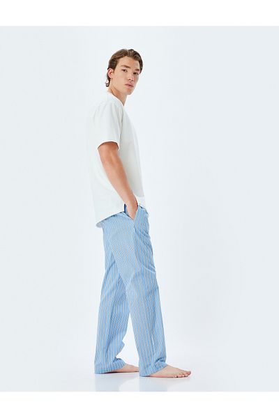 Koton Cotton Oversize Pajama Bottom - Ελαστική μέση και λεπτομέρεια τσέπης
