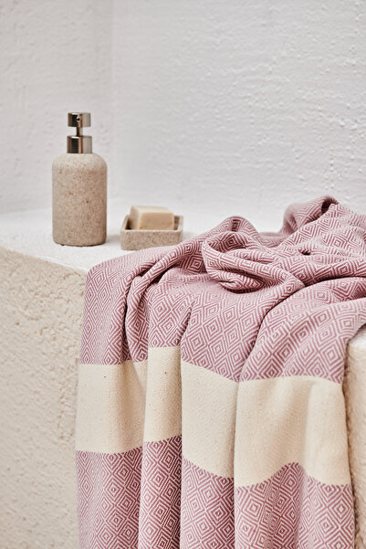 Vi’cotton Пляжний, халат і банний рушник з рожевим візерунком - 100% тканина, з бахромою, 89x170 см