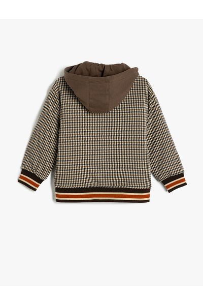 Koton Kapuzenshirtjacke mit Taschenapplikation und langen Ärmeln