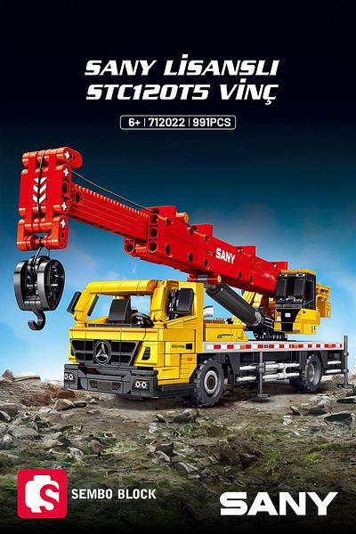 Sembo Block رافعة Sany المرخصة 991 قطعة من مكعبات البناء المتوافقة مع Lego ( 712022 )