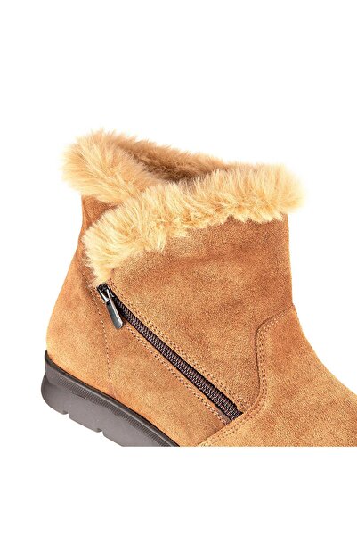 Muya Yeti 6 Nokta Anatomik Taban Topuk Dikeni Fermuarlı Hakiki Deri Kadın Bot