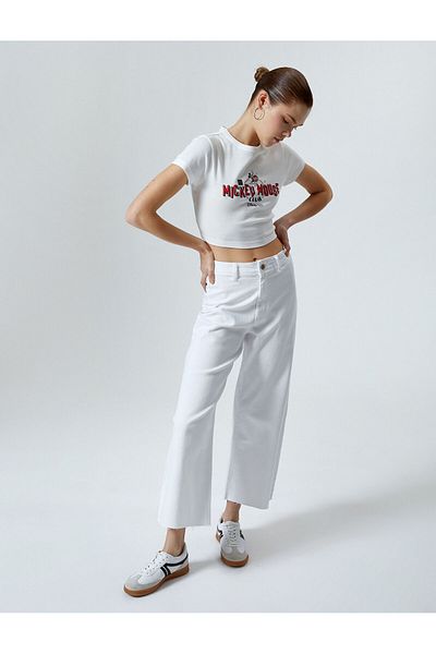 Koton Wide Cropped Jeans High Waist - Sandra Jeans